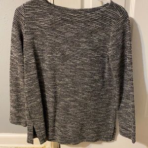 Loft black and white long sleeve shirt size small petite